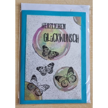 Herzlichen Glückwunsch Schmetterlinge/Blasen