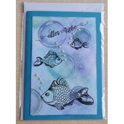 Alles Liebe Fische blau/lila