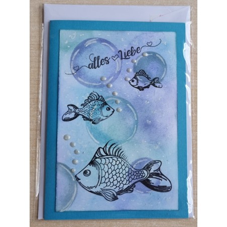 Alles Liebe Fische blau/lila