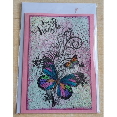 Beste Wünsche Schmetterling bunt