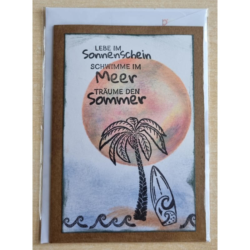 Lebe im Sonnenschein.....   Palme/Surfbrett  orange/braun