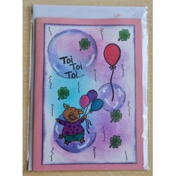 Toi Toi Toi   Schweinchen/Luftballons  rosa/violette