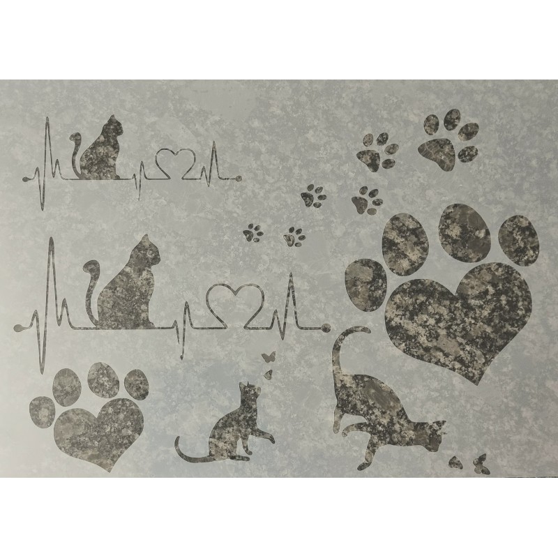 Schablone Katzen/Pfoten