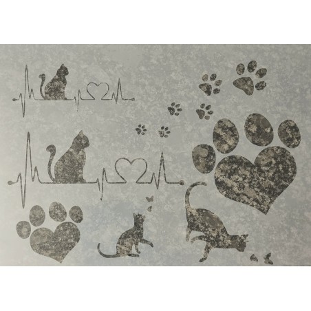 Schablone Katzen/Pfoten