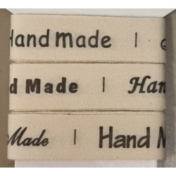 Dekoband Handmade creme/schwarz