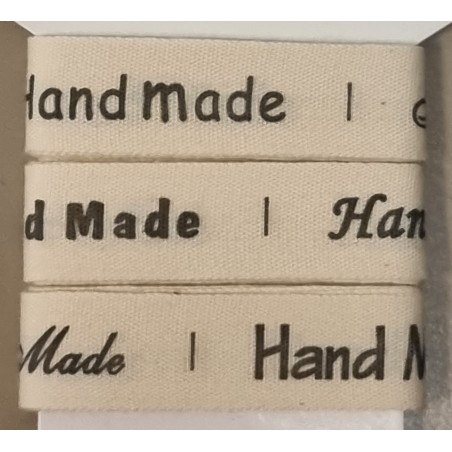 Dekoband Handmade creme/schwarz