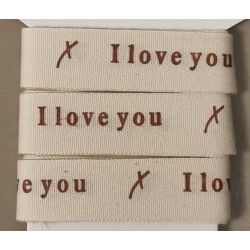 Dekoband I love you  creme/rot