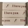 Dekoband I love you  creme/rot