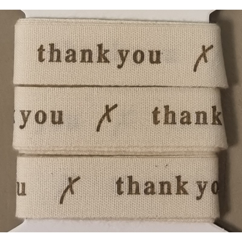 Dekoband Thank you  creme/taupe