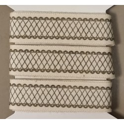 Dekoband Gemustert  creme/taupe