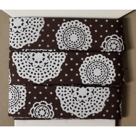 Dekoband Paisley-Muster  braun/weiss