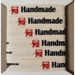 Dekoband  Handmade/Happyness  creme/rot/schwarz
