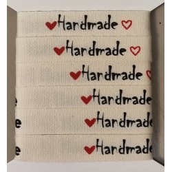 Dekoband  Handmade  creme/rot/schwarz