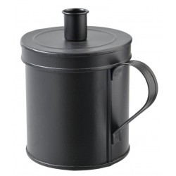 Metall Becher mit Kerzenhalterung schwarz