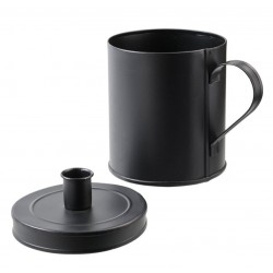 Metall Becher mit Kerzenhalterung schwarz