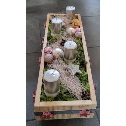Adventsgesteck rosa