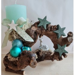 Wurzelgesteck mit Kerze mint