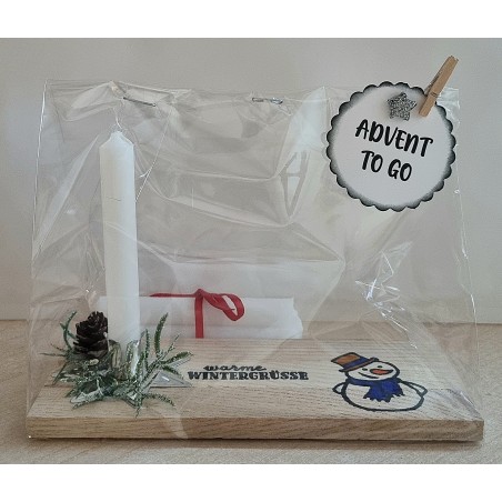 Advent to go Schneemann blau