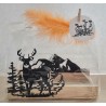 Teelicht Holz/Glas  Hirsch