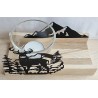 Teelicht Holz/Glas  Hirsch
