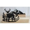 Teelicht Holz/Glas  Hirsch