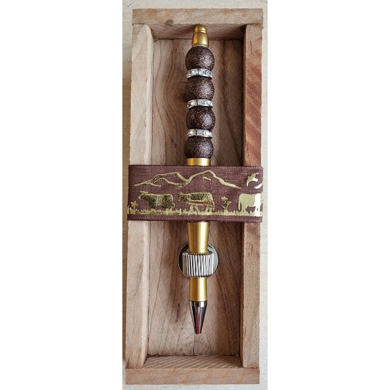 Kugelschreiber gold/braun