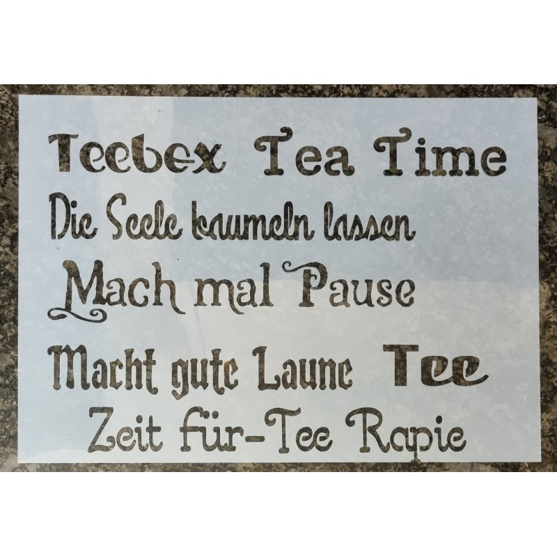 Schablone Teebox