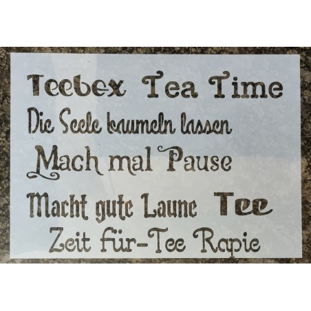Schablone Teebox
