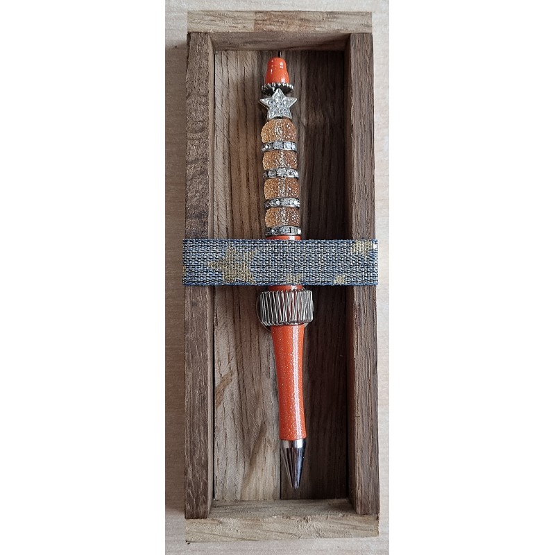 Kugelschreiber orange/silber/stern