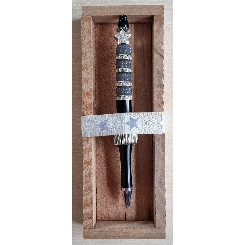 Kugelschreiber schwarz/silber/stern
