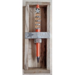 Kugelschreiber orange/silber/stern
