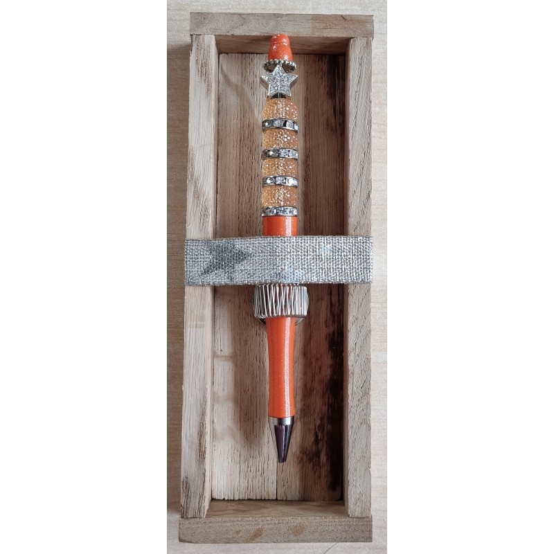 Kugelschreiber orange/silber/stern
