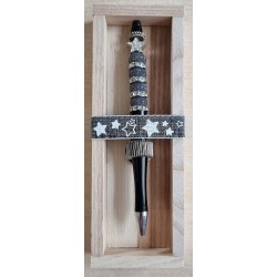 Kugelschreiber schwarz/silber/stern