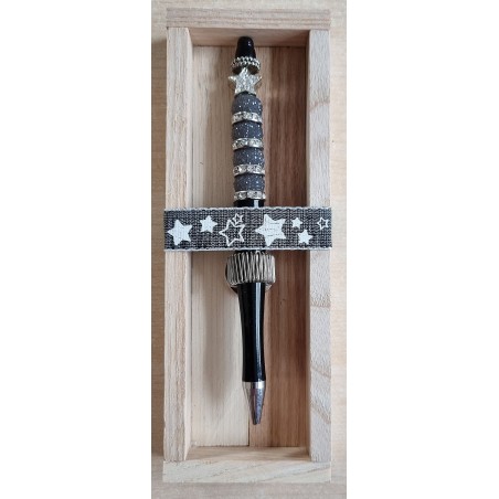 Kugelschreiber schwarz/silber/stern