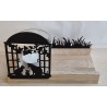 Teelicht Holz/Glas Katzen