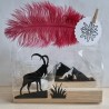 Teelicht Holz/Glas  Steinbock/Berge