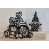 Teelicht Holz/Glas  Wichtel