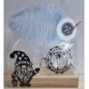 Teelicht Holz/Glas  Wichtel/Sterne