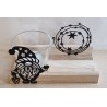 Teelicht Holz/Glas  Wichtel/Sterne