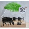 Teelicht Holz/Glas  Kuh