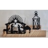 Teelicht Holz/Glas  Krippe/Laterne