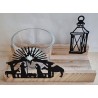 Teelicht Holz/Glas  Krippe/Laterne
