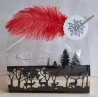 Teelicht Holz/Glas  Hirsche/Wald