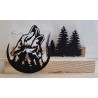 Teelicht Holz/Glas  Wolf