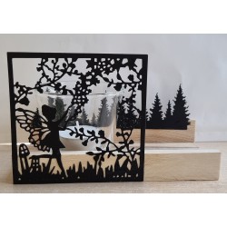 Teelicht Holz/Glas  Elfe