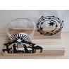 Teelicht Holz/Glas  Krippe/Sterne