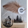 Teelicht Holz/Glas  Wolf