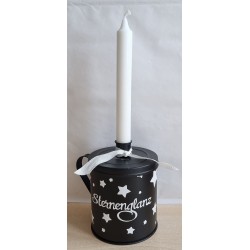 Metall Tasse mit Kerze Sternenglanz