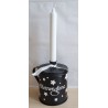 Metall Tasse mit Kerze Sternenglanz