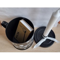 Metall Tasse mit Kerze Sternenglanz